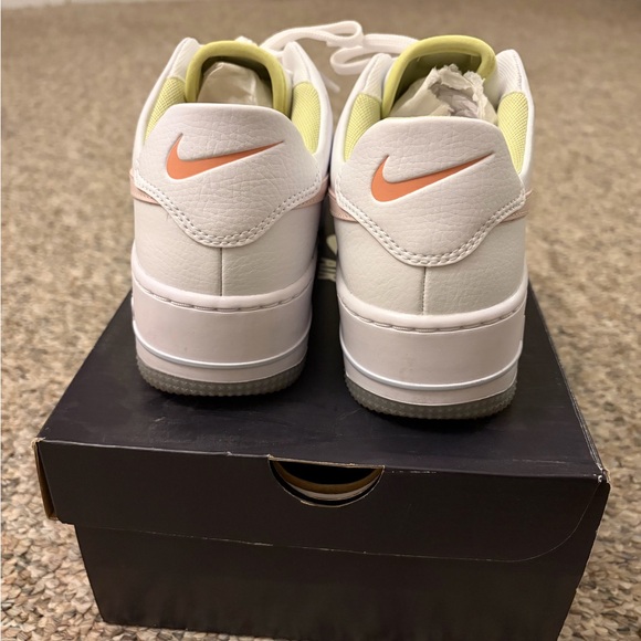 Nike White and Light Pink AF1 Sneakers - Picture 2 of 6